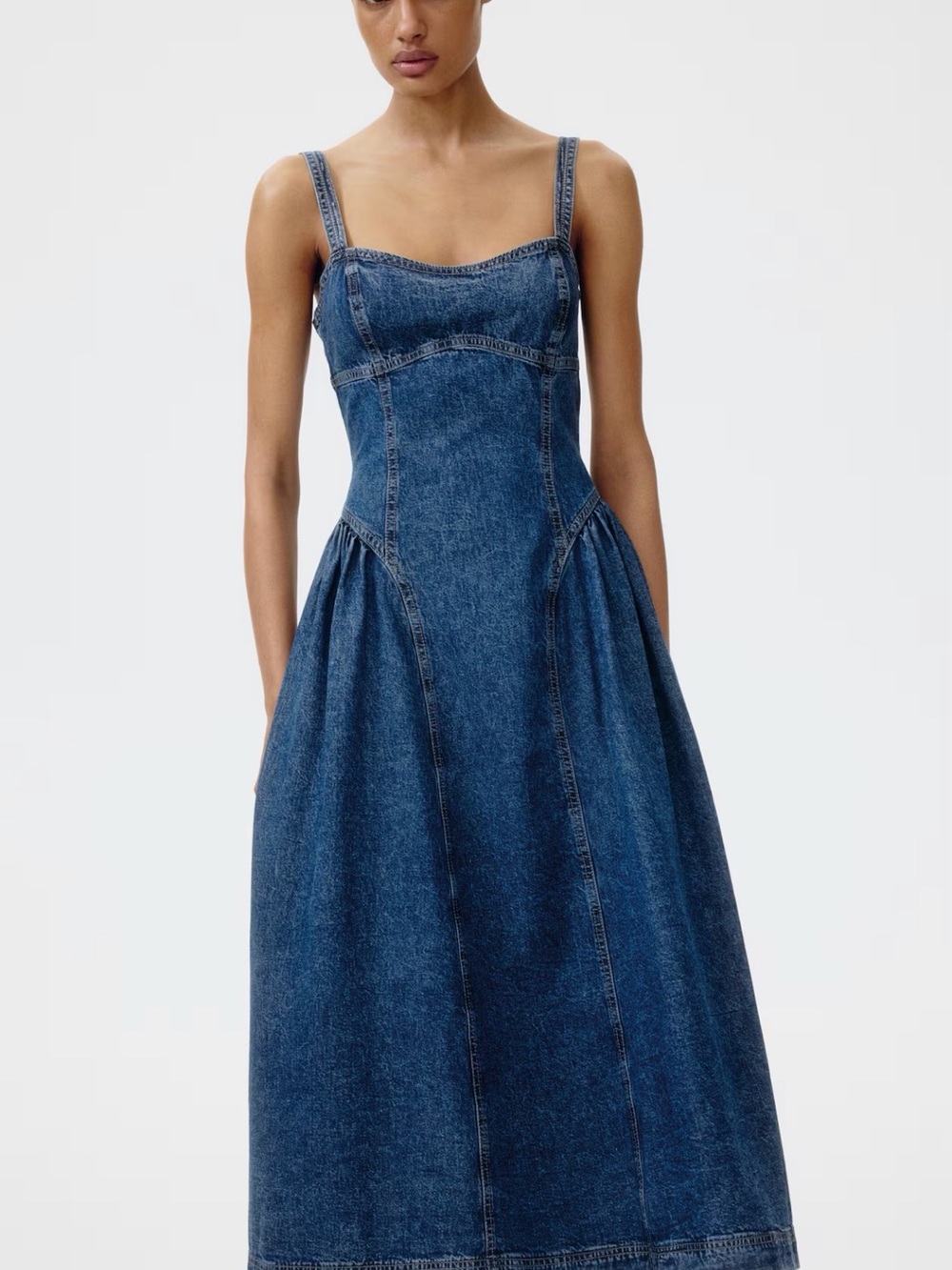 VIRAL H&M Dark Blue Denim Dress with Straps - Picture 4 of 4